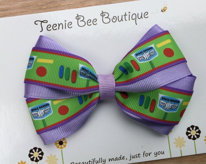 Buzz Lightyear Bow Toy Story Bow Buzz Hair Bow Disney Etsy