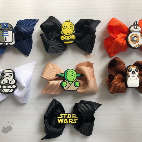 Star Wars Bows - Disney Bows - Baby Bows - Hair Bow - BB8 Bow - R2D2 Bow - C3P0 Bow - Yoda Bow - Storm Trooper Bow - Baby Girl Bows