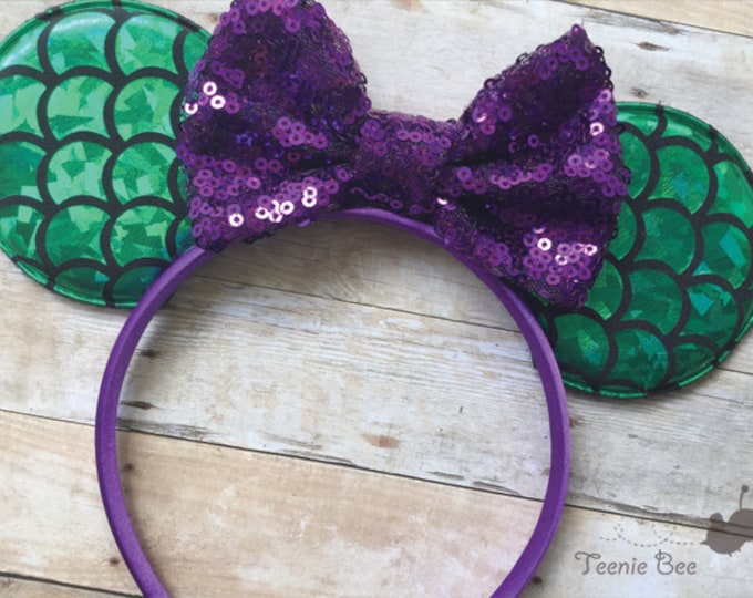 Little Mermaid Ears Mermaid Minnie Ears Ariel Ears Mermaid Mickey Ears Mermaid Mouse Ears Kids