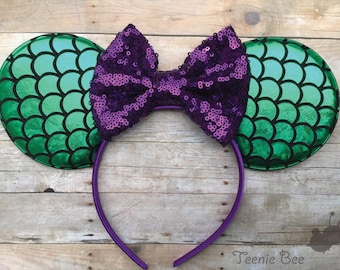 Adult Ariel Ears - Mermaid Minnie Ears - Mermaid Mickey Ears - Mermaid Mouse Ears - Adult Disney Ears - Womens Disney Ears