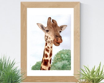 Giraffe Watercolor Painting
