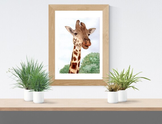 Giraffe Watercolor Painting - Etsy