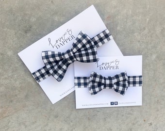 Black and White Bow Ties, Father's Day Bow Tie, Easter Bow Tie, Black Tie Wedding, Father's Day Gift, Black Bow Tie, Gingham Bow Tie
