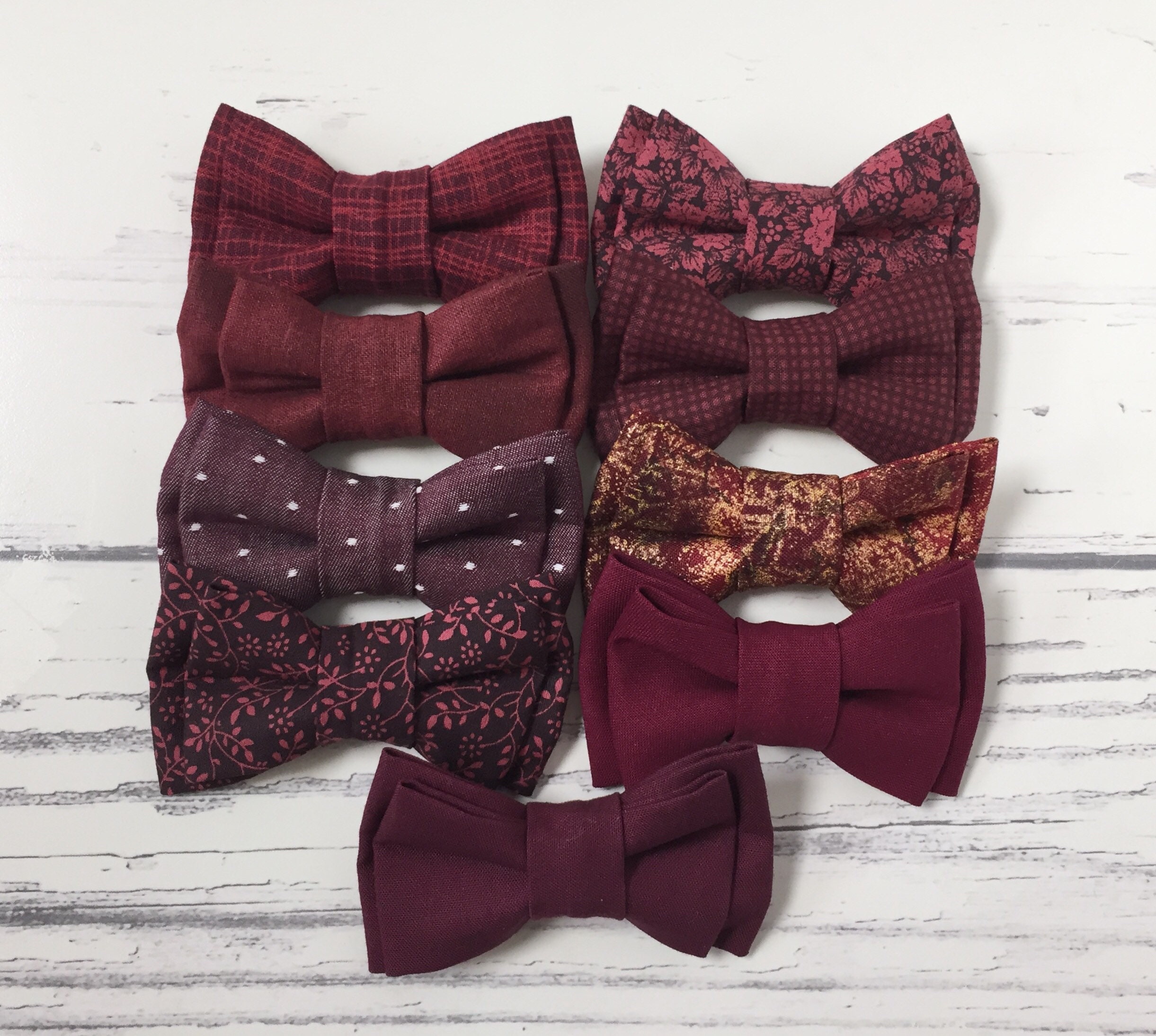 burgundy bowties