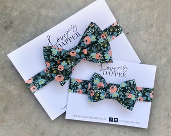 Bow Ties, Bow Tie, Bowties, Mens Bow Ties, Groomsmen, Wedding Bow Ties, Rifle Paper Co - Rosa in Hunter, Green Bowtie, Green Bowties