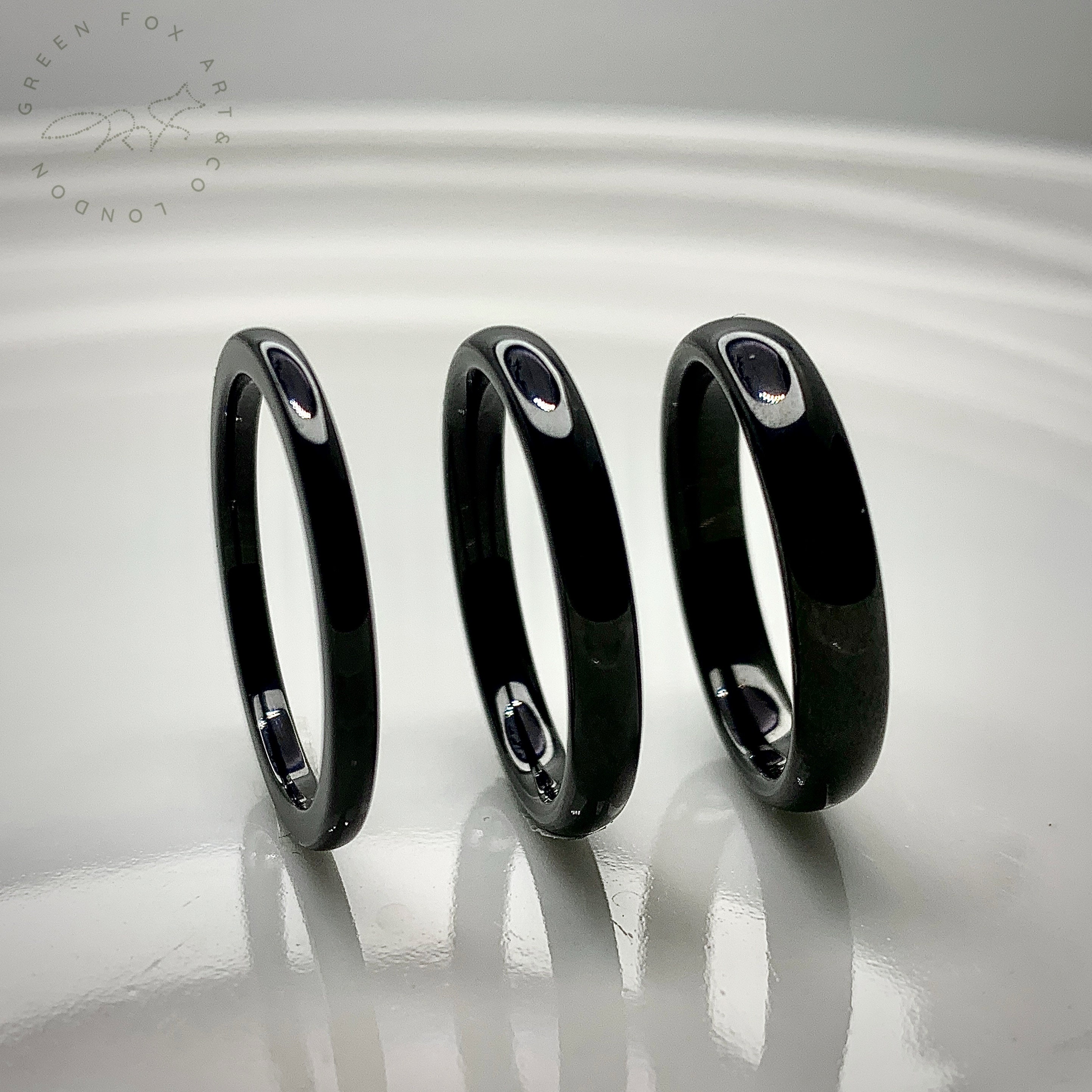 Ceramic Ring - Black Etsy