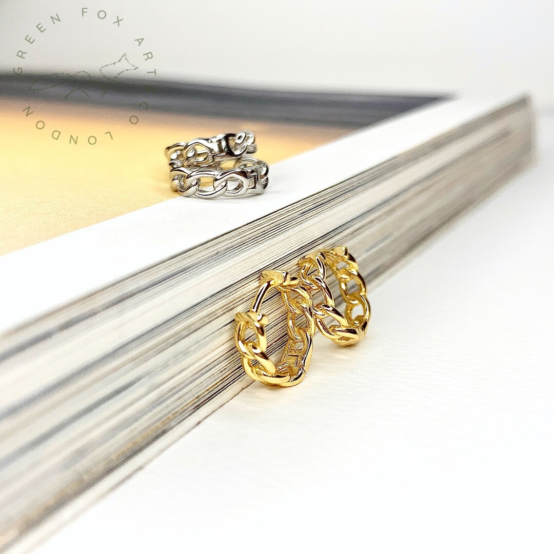 Boucles D'oreilles Huggies En Argent Sterling 925 & Bois - Fait Main En Inde, Style Ethnique