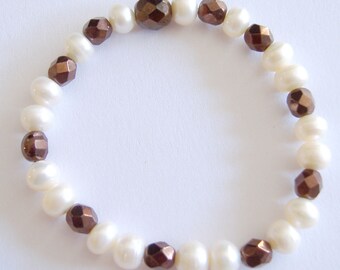 Bracelet d'automne avec perles et boules de cristal tchèques
