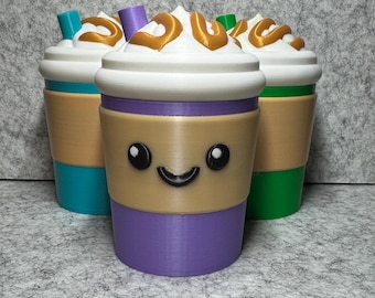 Contenedor de almacenamiento para taza de café Kawaii, decoración de escritorio impresa en 3D