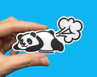 Pegatina de panda pedorro: Vinilo adhesivo divertido de animal - 7,6 cm (3") mate