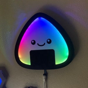 Kawaii Onigiri RGB Wall Light – 3D Printed Riceball Night Light