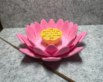 Porta incienso de flor de loto impreso en 3D – Decoración para el hogar con aromaterapia