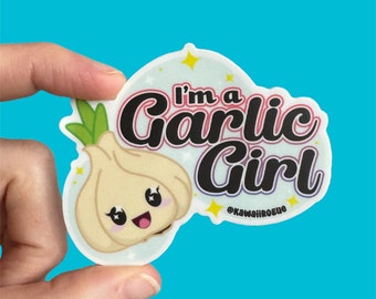 Pegatina Chica de Ajo – Calcomanía Kawaii para amantes de la comida (3 pulgadas, acabado mate)