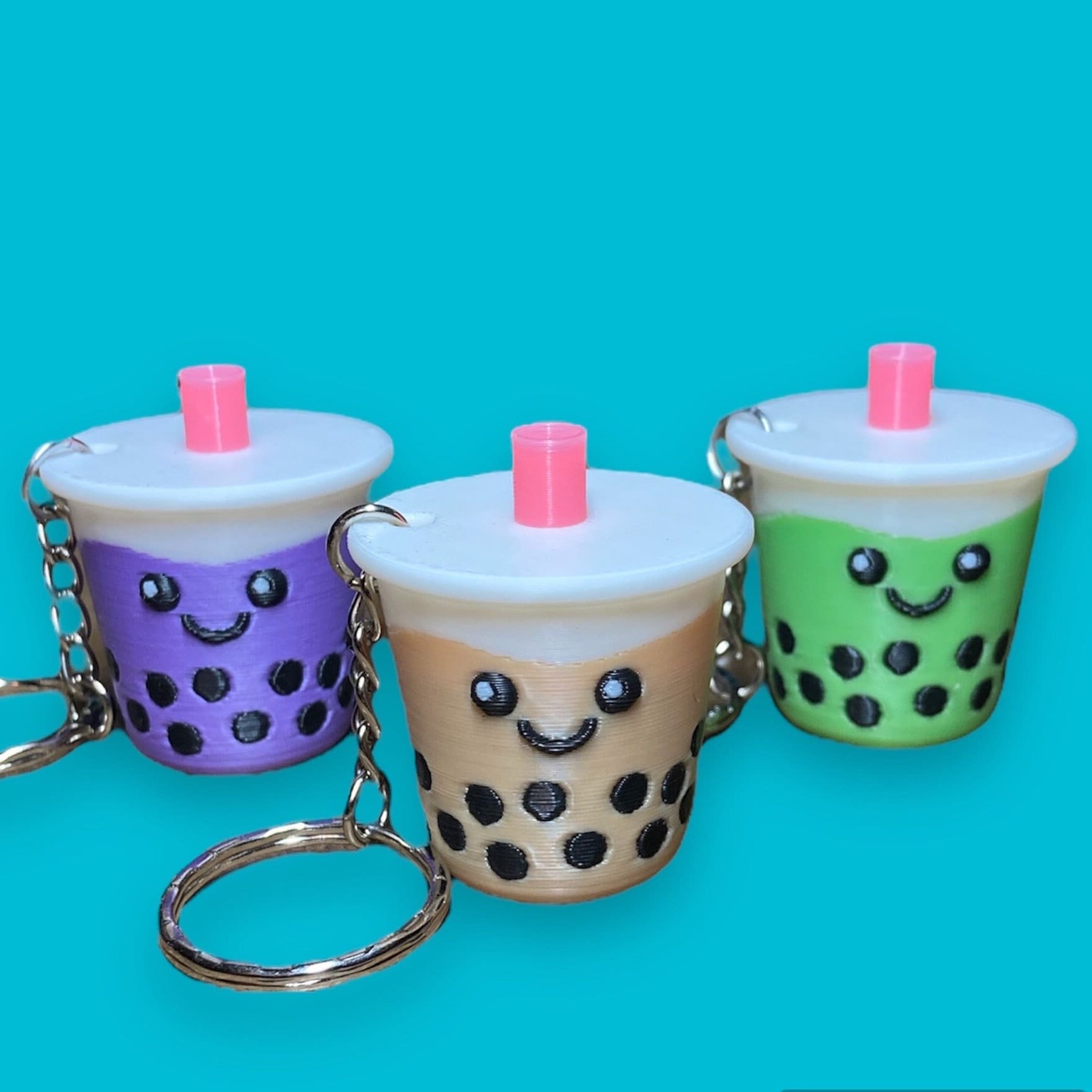 Boba Accessory Kawaii Boba Tea Keychain - 3D Printed Bubble Tea Accessory - Etsy