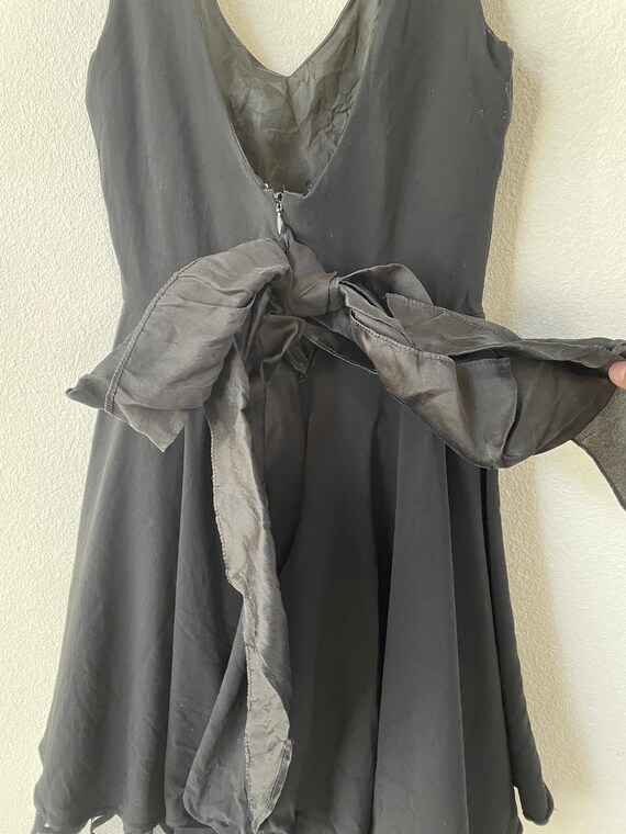 80s black tulle party dress with bow - image 6