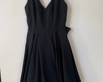 80s black tulle party dress with bow