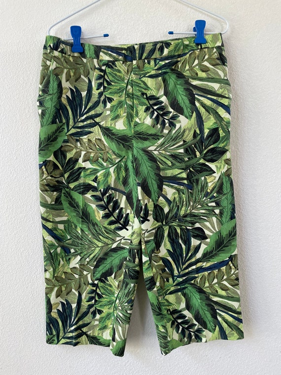 80s Bermuda style summer palm leaf shorts - image 2