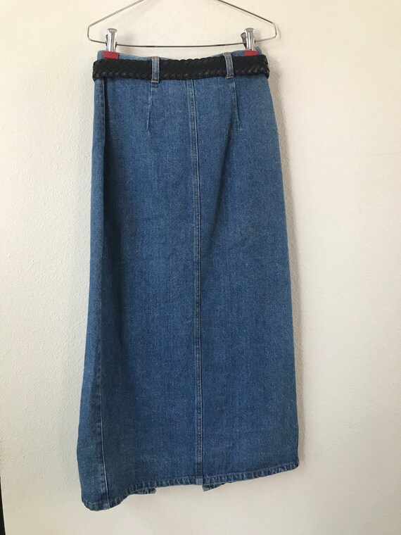 Western Style Denim high waisted skirt with belt - image 5