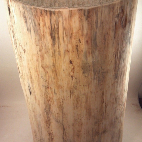 Rustic Spalted Pine Stump Stool Side Table Plant Stand- Custom Heights Available