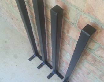 Black Powder Coated 37 Inch Straight Square Table leg - Per Leg