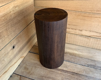 Walnut stained poplar stump table stool plant stand side table- Custom Heights Available