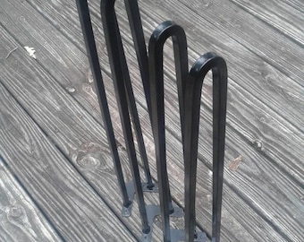 Heavy Duty Square Rod Black Powder Coated Inch Hairpin Legs - Price is Per Leg