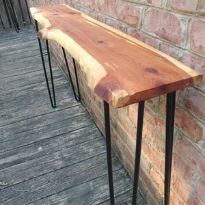 Cedar Console Table on Black Hairpin Legs - Etsy