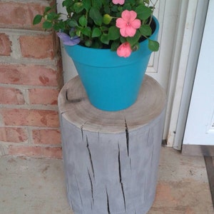 Gray Stump Table Bedside Table Sofa Table Stump Stool - 7-8&quot; diameter Custom Heights Available