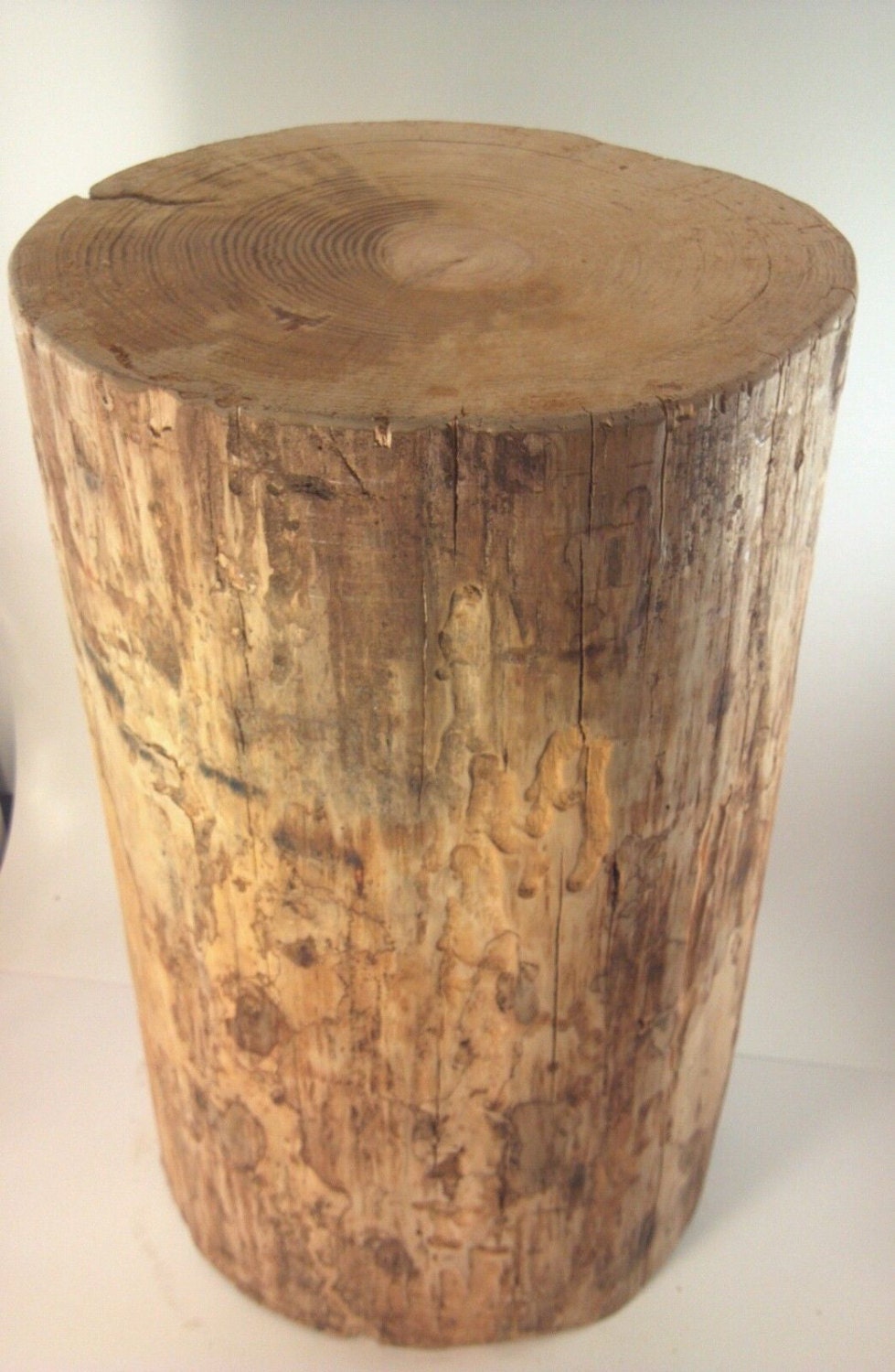 Rustic Yellow Pine Stump Stool