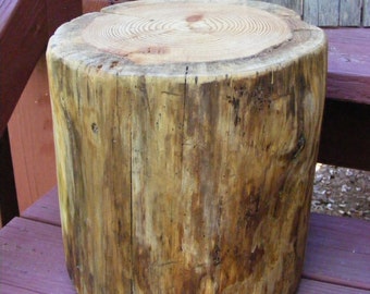 Pine Stump Stool Table Photo Prop Plant Stand 9&quot; - 10&quot; diameter