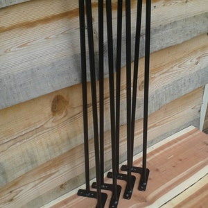 Black Powder Coated 33 Inch Hairpin Legs - Price is Per Leg