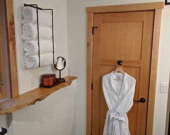 Metal Bath Towel Holder for Bathroom - Matte Black- Solid Steel