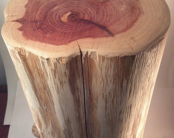 Rustic Red Cedar Stump End Table plant stand photo prop 9-11&quot; wide Custom Heights Available