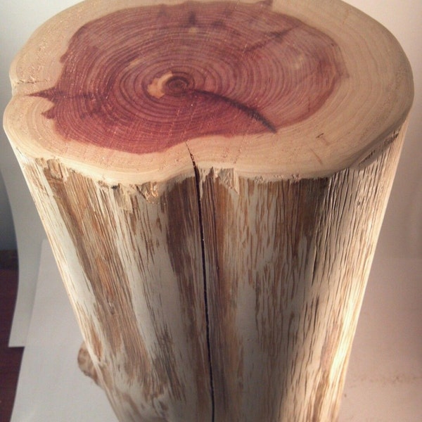 Rustique Red Cedar Stump End Table plant stand photo prop 9-11" de large Hauteurs personnalisées disponibles