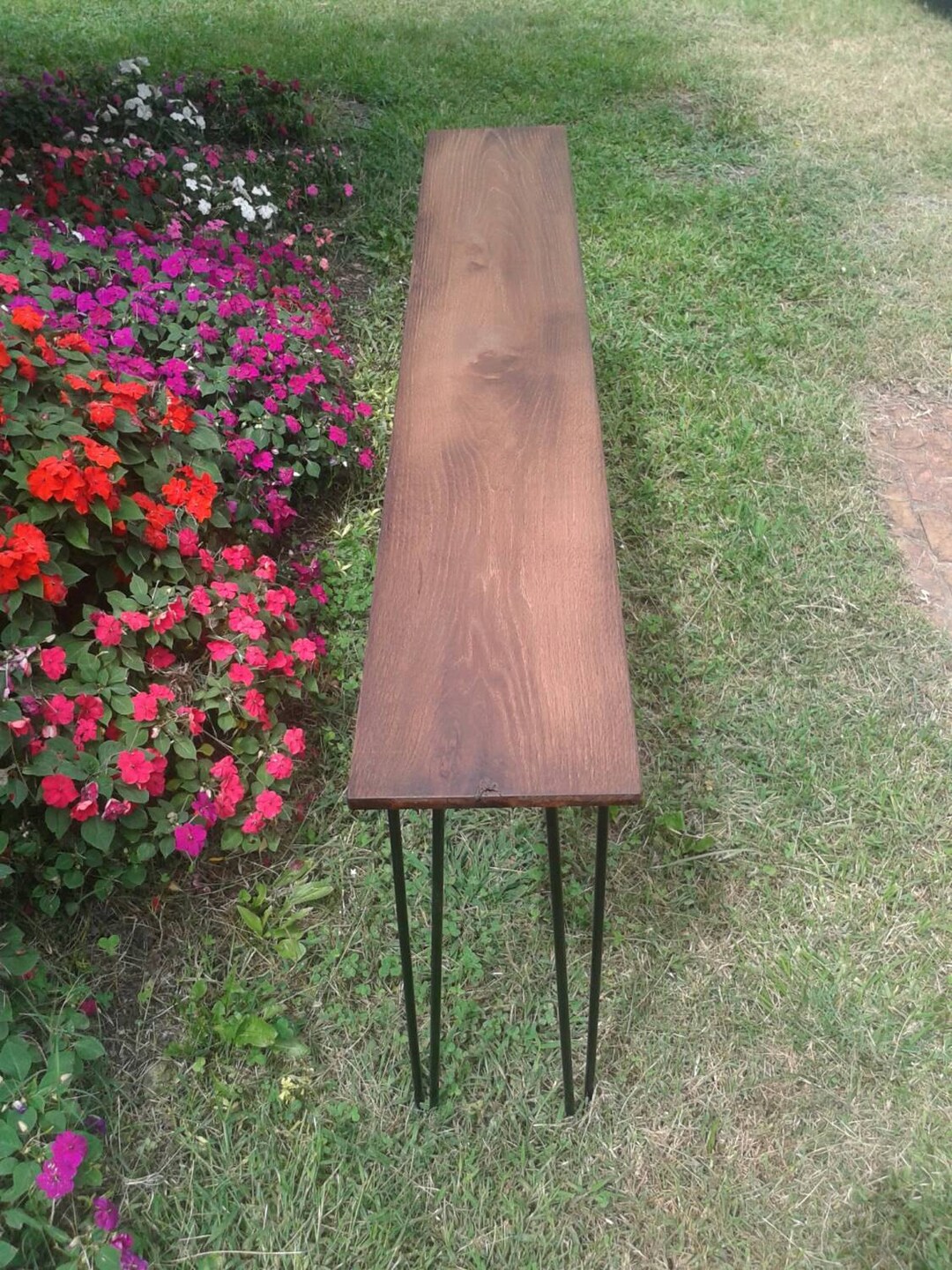 Oak Console Table All Natural Black Walnut Stain 28 Etsy