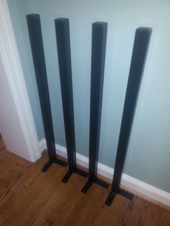 Black Powder Coated 38 Inch Straight Square Table Leg per Leg Etsy