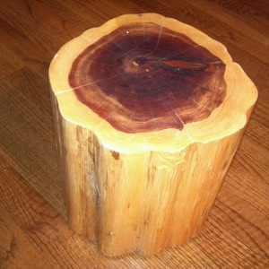 Red Cedar Stump Stool Table 11&quot; - 12&quot; diameter