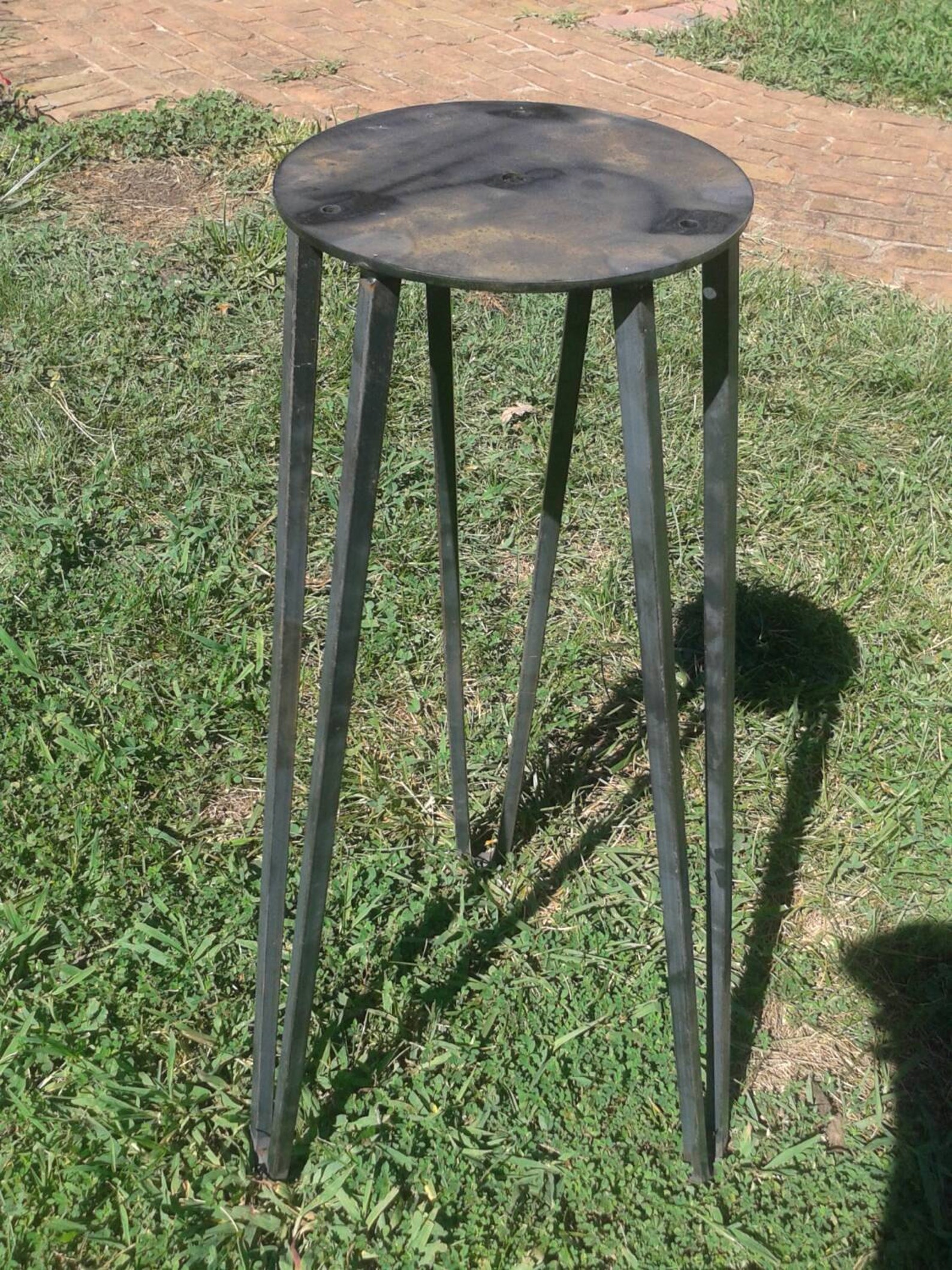 Raw Industrial Steel Hairpin Tripod Table Base Square Leg Etsy