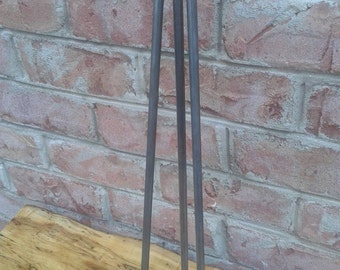 Raw Steel 18" 3 Rod Hairpin Legs - Beeswax coating optional - Price is Per Leg