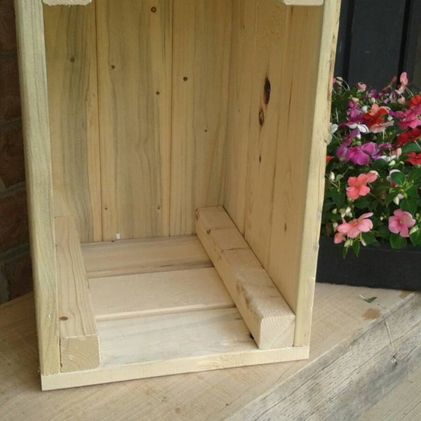 Simple Knotty White Pine Crate - Toy box, Wooden crate, Wooden toy box, Rustic wooden storage bin.