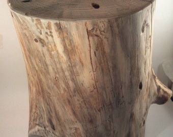 Rustic Yellow Pine Stump Stool Table plant stand photo prop 9 - 10" wide 11-13” tall