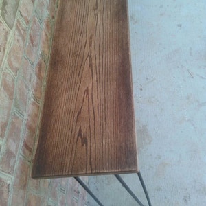 Red Oak Console Table With Black Walnut and Danish Oil Finish on Black ...