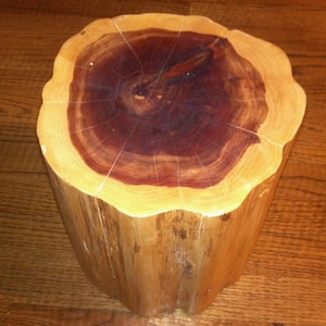 Red Cedar Statue Base Stump Stool Plant Stand 8&quot; - 9&quot; diameter