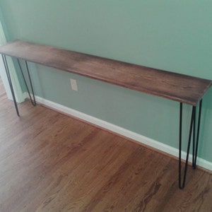 Red Oak Console Table With Black Walnut and Danish Oil Finish on Black ...