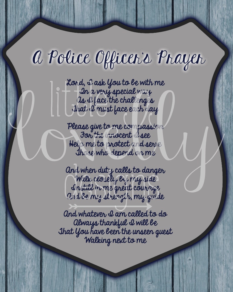 Police Officer's Prayer Printable - Etsy