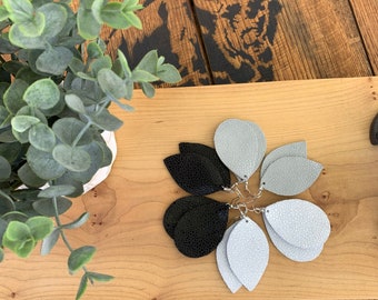 Handmade Genuine Leather Earrings, Petal Earrrings, Leaf Earrings, Leather Earrings
