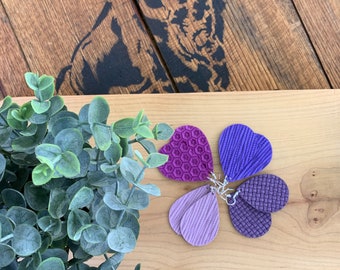 Handmade Genuine Leather Earrings, Petal Earrrings, Leaf Earrings, Leather Earrings