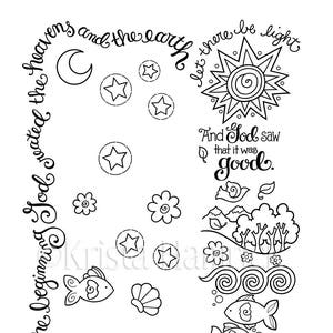 In the Beginning Genesis 1 Bible Journaling traceable size 6X8