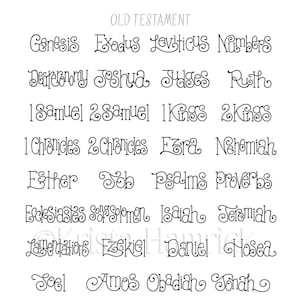 Books of the Bible -- Handlettered traceable for Bible Journaling