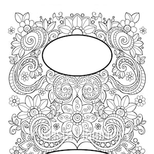 Embellished Title Page Coloring Page In Two Sizes 8 5x11 Etsy Embellished Title Page Coloring Page In Two Sizes 8 5x11 Etsy